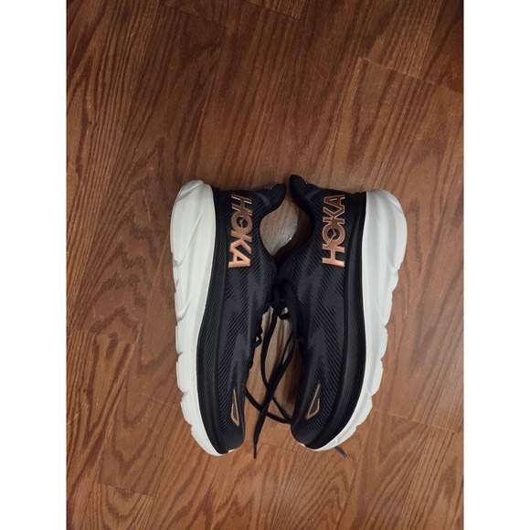 Hoka W Clifton 9 Black Rose Gold Running Shoes Women's 8.5 Wide Road Sneakers - Picture 7 of 7